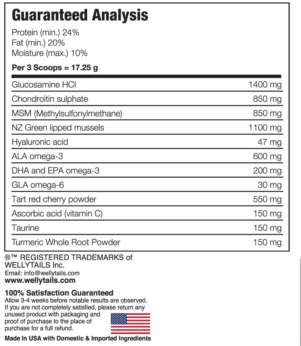 WellyTails Cartilage Hip & Joint Dog Rx Joint Supplement MADE IN USA