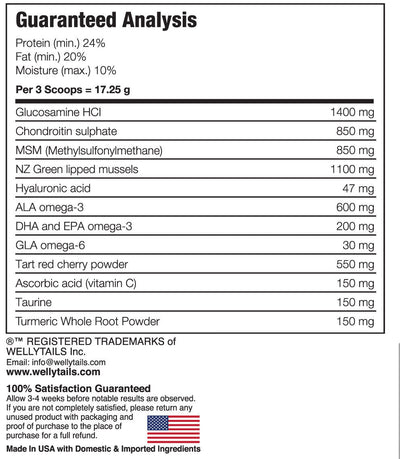 WellyTails Cartilage Hip & Joint Dog Rx Joint Supplement MADE IN USA