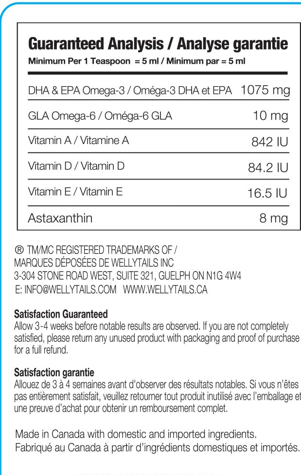 WellyTails Fortified Wild Ocean Fish Oil Omega-3 Blend Dog Rx  400mL AIRLESS DOSING PUMP